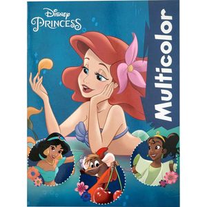 Disney Princess - Multicolor blauw - Kleurboek met 32 pagina's waarvan 17 kleurplaten en voorbeelden - prinsessen - knutselen - kleuren - tekenen - creatief - verjaardag - kado - cadeau