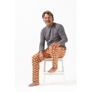 Little Label - pyjama heren - bruin schaapjes - XXL/54 - Zachte BIO Katoen
