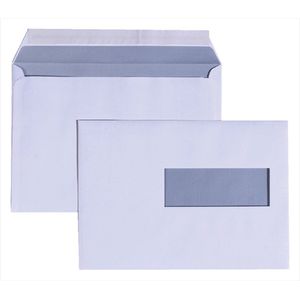 DULA - C5 Enveloppen A5 formaat wit - Met venster rechts - 229 x 162 mm - 250 stuks - Zelfklevend met plakstrip - 80 Gram