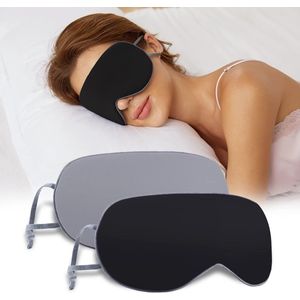 Slaapmasker voor de ogen (2-pack), warm en koel dubbelzijdig slaapmasker voor de ogen, superzacht slaapmasker, verstelbare band, lichtblokkerend, comfortabel slaapmasker voor de ogen, geschikt voor reizen, meditatie en dutjes