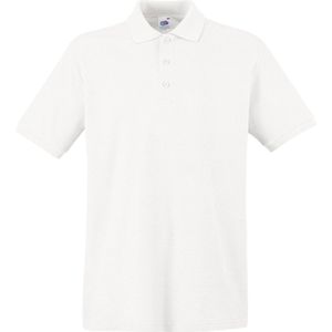 Wit polo shirt premium van katoen voor heren - Polo t-shirts voor heren L