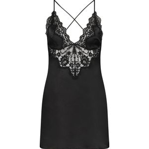 Hunkemöller Dames Nachtmode Slipdress Mya - Zwart - maat L