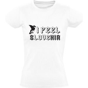 I Love Slovenia Dames t-shirt | Slovenia | I Feel Love | Ljubljana | Monument | Country | Wit