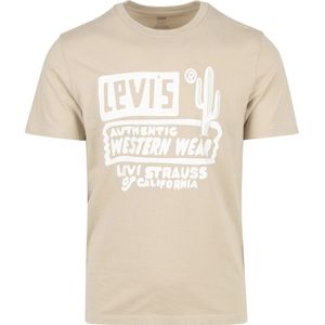 Levi's - Graphic Western Feather T-Shirt Greige - Heren - Maat L - Regular-fit