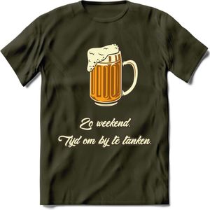 Zo Weekend, Tijd Om Bij Te Tanken T-Shirt | Bier Kleding | Feest | Drank | Grappig Verjaardag Cadeau | - Leger Groen - XXL