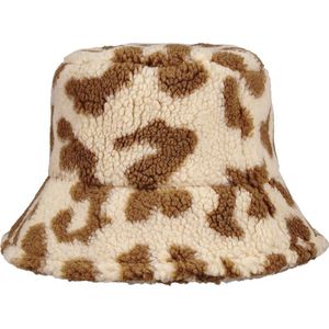 Bucket Hat Teddy - Bucket Hat Dames - bucket hat heren - bucket hoed - Emmerhoed - Emmer muts - Luipaard print - Hoed - Vissershoedje - Polyester - Cotton - 59cm - Yehwang