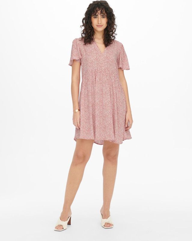 JDY - JDYSTARR LIFE - Jurk - V-hals - Korte Mouwen - Ruffles