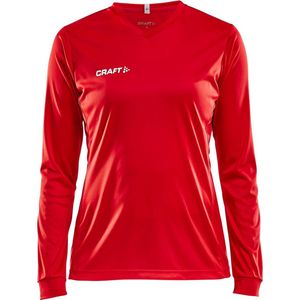 Craft Squad Jersey Solid LS Shirt dames Sportshirt - Maat S  - Vrouwen - rood/wit