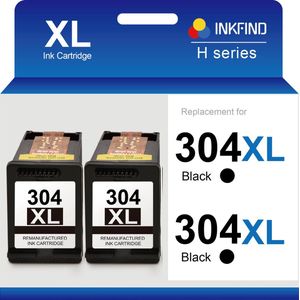 INKFIND 304XL Geschikt voor HP304 HP304XL HP 304 HP 304XL N9K08AE Inktcartridge - Hoge Capaciteit 2-pack Zwart