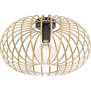 QAZQA johanna - Design Plafondlamp - 1 lichts - Ø 390 mm - Goud - Woonkamers-sSlaapkamers-sKeuken