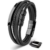 SERASAR Magnetische Armbanden voor Mannen [Brave] - Zwart 23cm - Cadeau-Idee Vriend