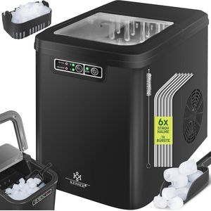 Ijsmachine voor efficiënt ijsblokjes maken | 12 kg ijs per 24 uur | 7 minuten bereidingstijd | Zelfreinigend | LED-display