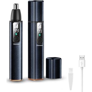 Gloovon® - Neustrimmer - Neustrimmer mannen - Oorhaar trimmer - Oplaadbaar - Batterijvertoning - Mannen & Vrouwen - Zwart
