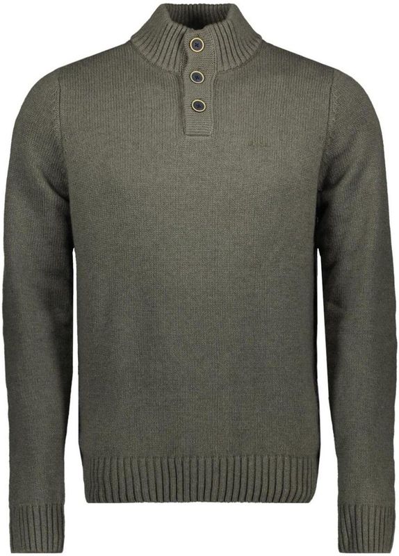 NZA - Groene - Wollen Trui - Knoopkraag