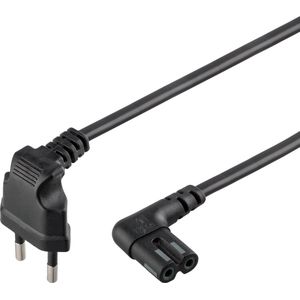 Cablexpert Stroomkabel met C7 / 8-vormige plug - haaks / zwart (voor o.a. Sonos) - 1 meter