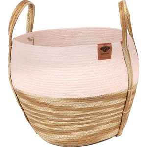 Paper rope mand ray Roze/beige 33x33x29cm