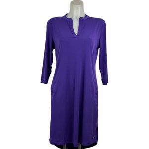 Angelle Milan – Travelkleding voor dames – Paarse Effen jurk – Ademend – Kreukvrij – Duurzame Jurk - In 5 maten - Maat XL