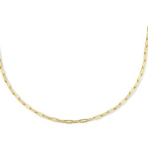 Zilver Verguld (Geel) Collier Paperclip Platte Buis 2,2 mm 1 Micron 2102769