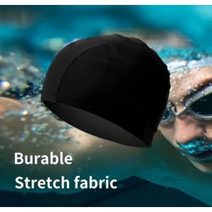 Stretch zwemmuts badmuts muts cap voor zwemmen vrouwen en mannen unisex zwart met stretch model01