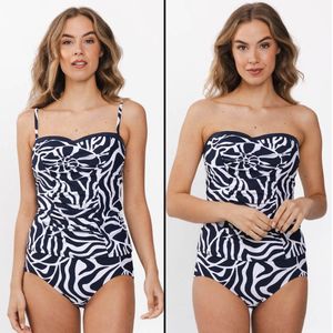 Pastunette - Animal Shell - Tankini - Blauw/Wit - Corrigerend