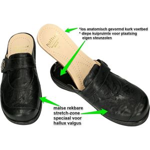 Fidelio Hallux -Dames - zwart - pantoffels - maat 43