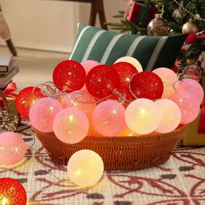 Led-lichtsnoer met katoenen bollen - 6 m USB-stekker - 40 leds katoenen ballen - nachtlicht voor Kerstmis - bruiloft feest kamer slaapzaal - binnendecoratie kerstdecoratie .