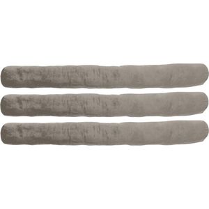 Set van 3 - Dutch Decor FINN - Tochtstopper velvet Pumice Stone 90x10 cm - beige - Tochtrol voor binnen - Tochthond - Tochtkussen - 90CM - Soepel van vorm & Lichtgewicht