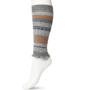 Bonnie Doon Beenwarmer met Scandinavische Print Grijs - Unisex - Dames en Heren - Folkloric Print - Gebreide Beenwarmers - Sleevers - Stoer - Heerlijk warm - Wol - Alloy - BP051729.115