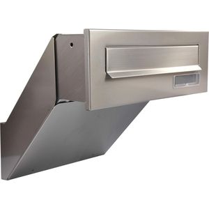 Wandbrievenbus Roestvrij Staal V2A - Verzonken Montage, Transparant, Zilver