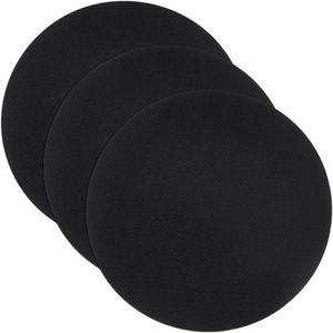 TTGoods - Set van 3 Zwarte Platenspeler Matten van Vilt voor Vinyl Draaitafels