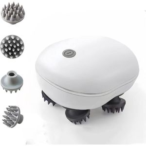 Elektrisch Hoofdmassage Apparaat - Handmatige Hoofdhuidmassager - Hoofdmassage Apparaat Met Infrarood – Elektrisch Massageapparaat - Scalp Massager - Stimuleert Haargroei & Bloedsomloop - USB Oplaadbaar - Compact Formaat - Wit