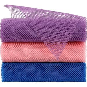 Afrikaans exfoliërend net Afrikaanse badspons Afrikaans net lang net badspons Afrikaans wasnet Douche- en lichaamsscrubber Rugscrubber Huidverzachter (3 stuks blauw, roze, paars) Paars, roze, blauw