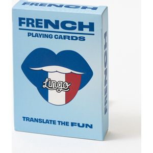 Lingo- Franse speelkaarten- playingcards- talen leren- French- jong en oud- Franse woordenschat- woordenschat- Leer Franse woordenschat op een leuke en gemakkelijke manier- 52 essentiële vertalingen- Leren- reizen- spelen