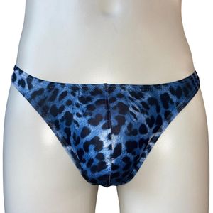 LekkerStout Heren Luipaard String - Blauw/Zwart - Sexy Herenondergoed | XL | ( LS189 )
