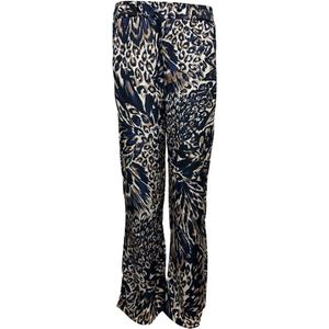 Pink Lady dames broek - E246 - navy print - wijd model - maat L