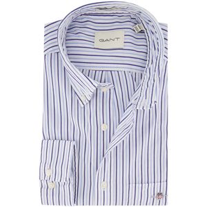 Gant - Overhemd - Blauw - Gestreept - Button-down Collar