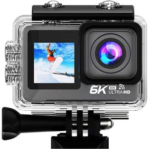 Lipa AT-M82TR 6K actioncamera IPS Wifi - Action camera waterdicht - Nachtvisie - Sony IMX sensor - 21 accessoires- 6K resolutie - Dual Screen - SD tot 256 GB - Remote -6K 30 FPS - EIS - +SD 16 GB - Alternatief GoPro