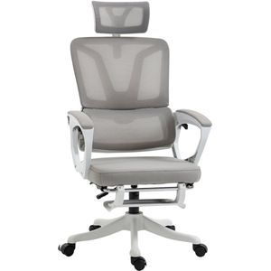 Vinsetto-Bureaustoel-Mesh stof (100% polyester)-66x58x118cm-Grijs