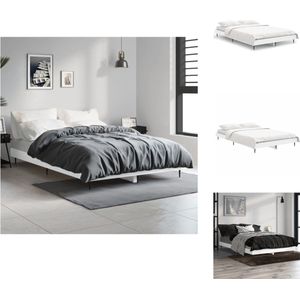 vidaXL Bedframe - - Houten bed - 193x123x20 cm - Wit - Bed