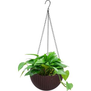 Hangmand Bloempot Buiten Hangende plantenmand met gat en kettingen voor kamerplanten, bloemen en kruiden