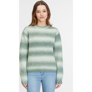 Ragwear Trui Fifina groen streep gebreid ronde hals - maat S