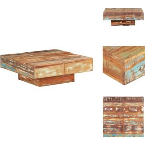 vidaXL Houten Tafel - Woonkamer meubel - 80 x 80 x 28 cm - Gerecycled hout - Tafel