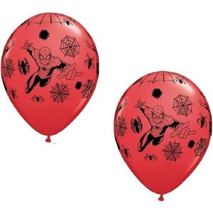 Spiderman party thema ballonnen 12x stuks - Feestartikelen/versieringen