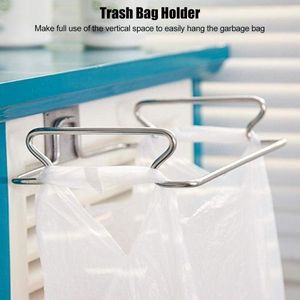 Trash Bag Houder RVS Deur Terug - Keuken Vuilniszak Houder Hangende Rek Beugel - Handig Ophangsysteem .