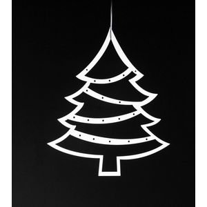 Kerstkaarten houder - Kerstboom - Wit - Metaal - Kerstversiering - Kaartenhouder - Kerstkaart hanger