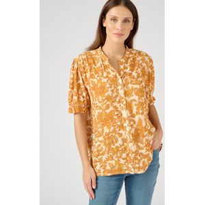 Damart - Blouse met reliëf in zuivere viscose - Dames - Geel - 40