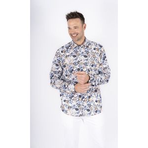 Pre End - Blouse rolf blauw/wit print 100542 LM - maatXXL