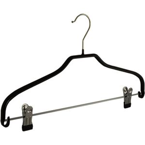 De Kledinghanger Gigant - Vlakke Blousehanger - Zwart - 40 cm - 10 Stuks - Met Anti-slip Coating