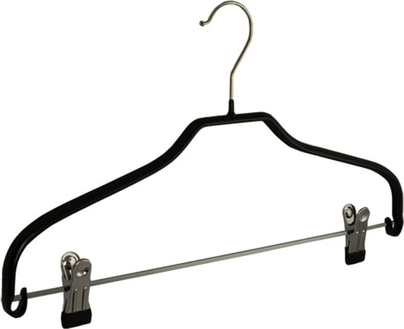 De Kledinghanger Gigant - Vlakke Blousehanger - Zwart - 40 cm - 10 Stuks - Met Anti-slip Coating