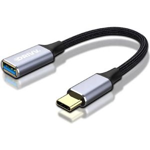 Drivv. USB-C naar USB A OTG Adapter - USB-C naar USB converter - USB-C Adapter - Laptop - Telefoon - Grijs
